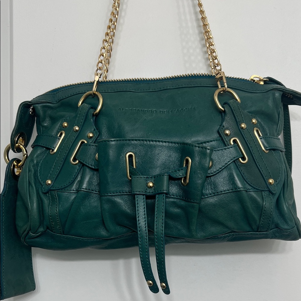 Teal Green Alessandro Dell’Acqua Leather Shoulder bag